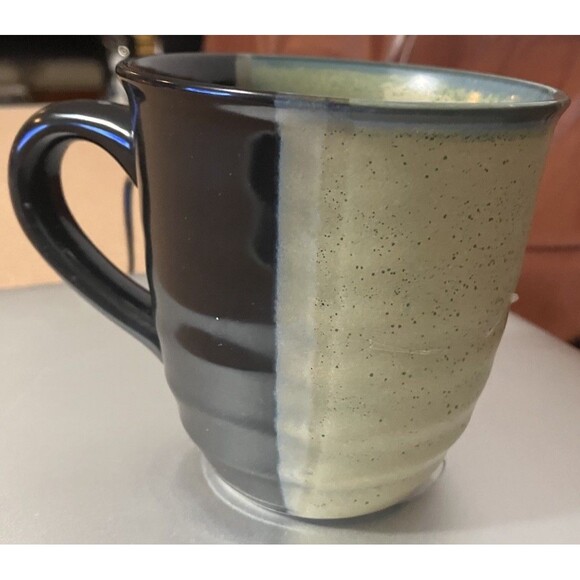 Sango Gold Dust Blue Brown Mug, Earthenware Mug, 12 Ounces Urban campfire mug - Picture 3 of 15